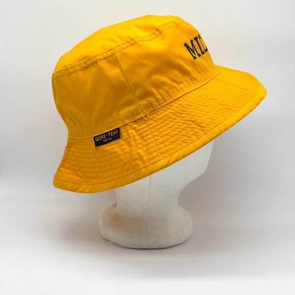 Vintage University Michigan Gore-tex Bucket Hat Yellow Small UM USA EUC - Picture 3 of 10